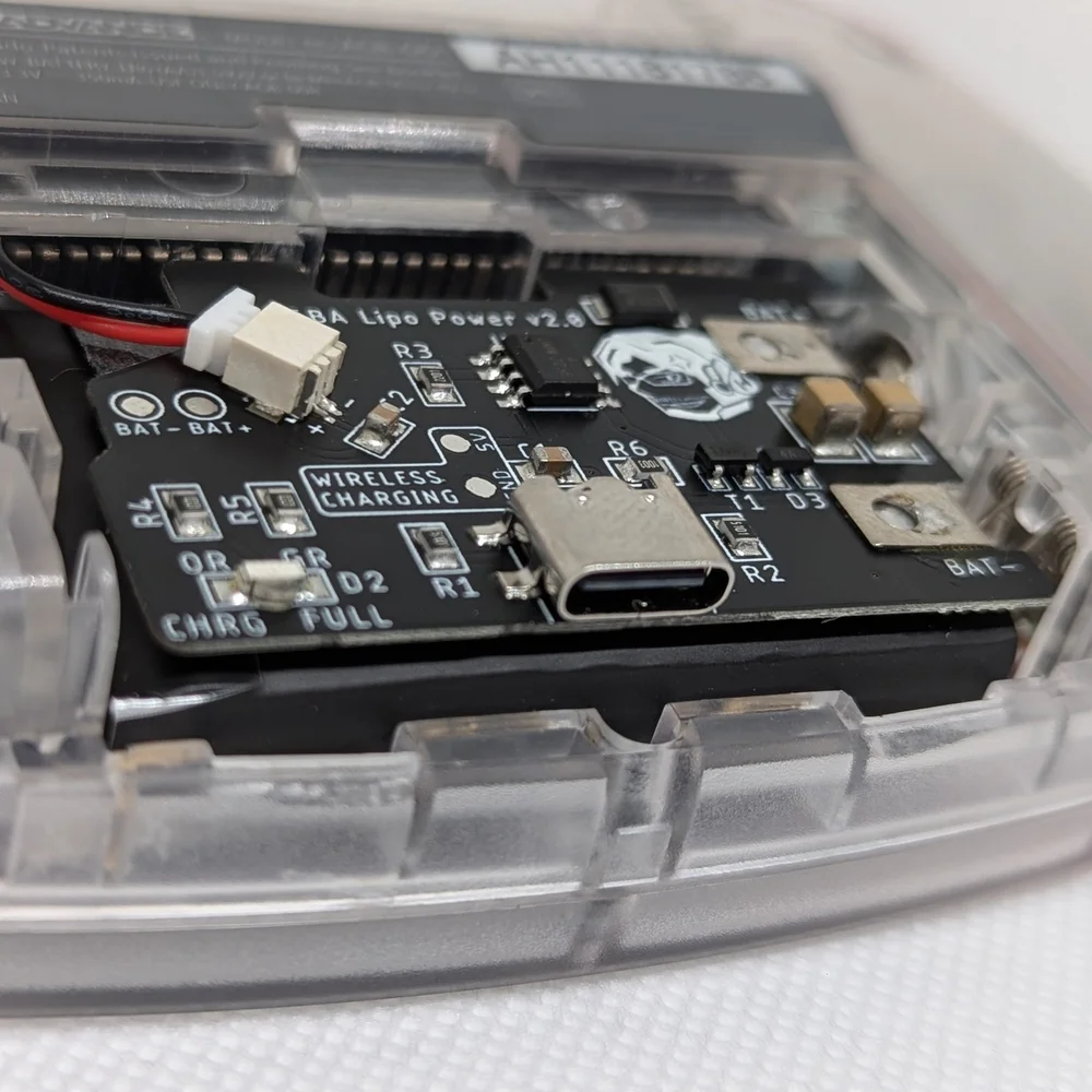 Game Boy Advance - Pink (Transparent/USB-C Charging) (LCD Screen) + (FLORA SKY)